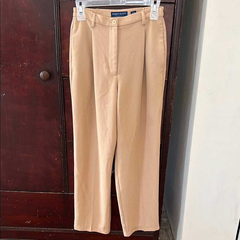 Karen Scott Petites Tan Dress Pants Work Pants Classy
